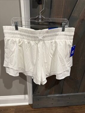 JoyLab White Layered Waistband Flow Shorts